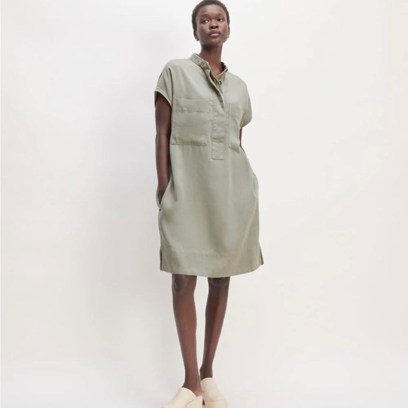 Everlane Dresses & Skirts - Everlane The Tencel Easy Workwear Dress MIDI Olive Green